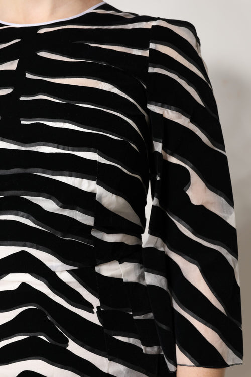 Dolce & Gabbana Black White Zebra A-line Sheath Mini Dress - ClickThatClicks 