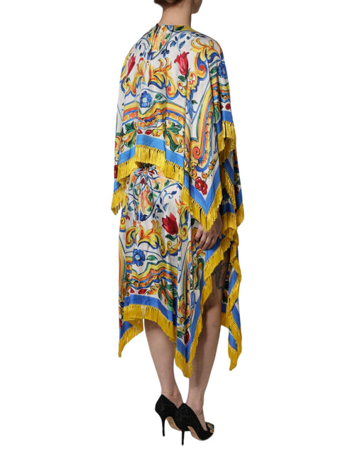 Dolce & Gabbana Multicolor Majolica Kaftan Short Sleeves Maxi Dress - ClickThatClicks 