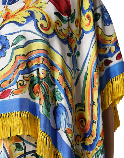 Dolce & Gabbana Multicolor Majolica Kaftan Short Sleeves Maxi Dress - ClickThatClicks 