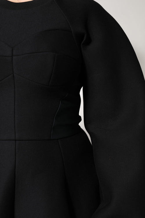 Dolce & Gabbana Black Cotton Long Sleeves A-line Mini Dress - ClickThatClicks 