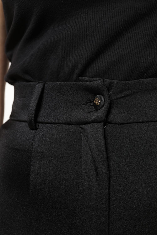 Dolce & Gabbana Black Nylon High Waist Slim Fit Pants - ClickThatClicks 