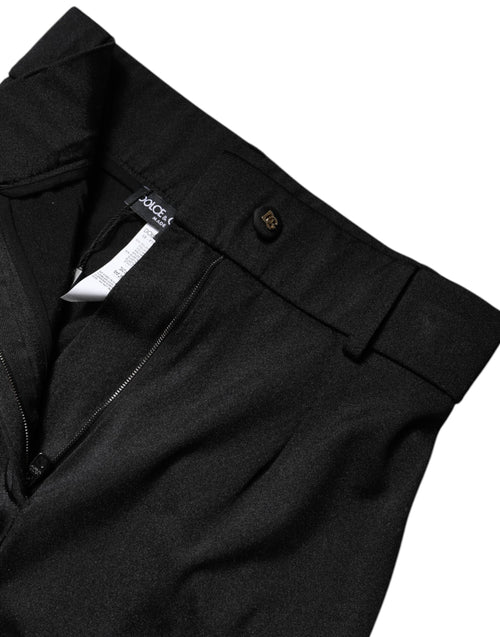 Dolce & Gabbana Black Nylon High Waist Slim Fit Pants - ClickThatClicks 