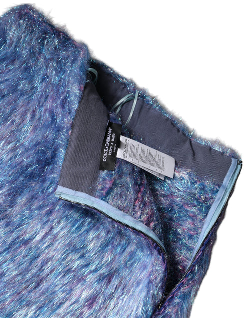 Dolce & Gabbana Multicolor Plush High Waist Mini Skirt - ClickThatClicks 