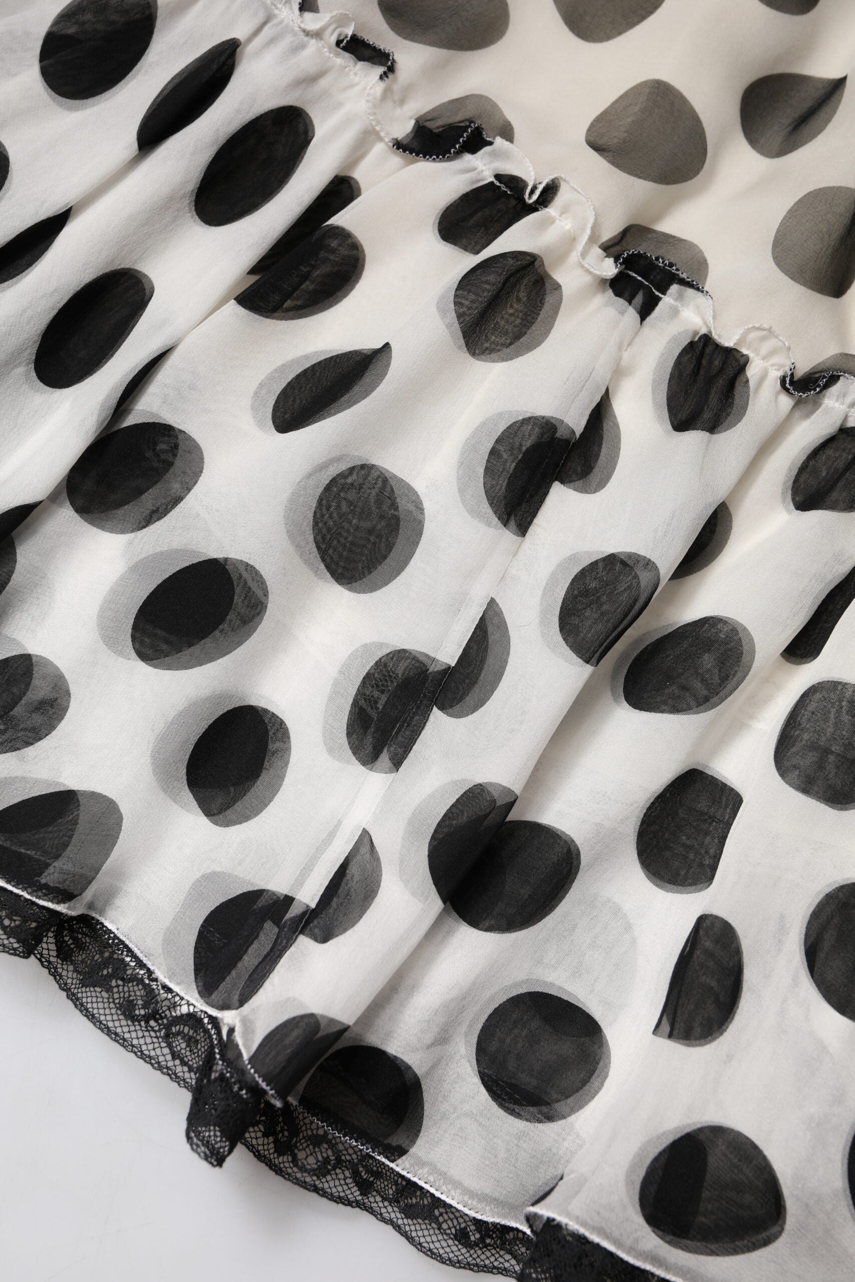 Dolce & Gabbana White Black Polka Dots Knee Length Skirt - ClickThatClicks 