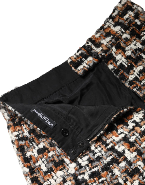 Dolce & Gabbana Multicolor High Waist Tartan Tweed Mini Skirt - ClickThatClicks 
