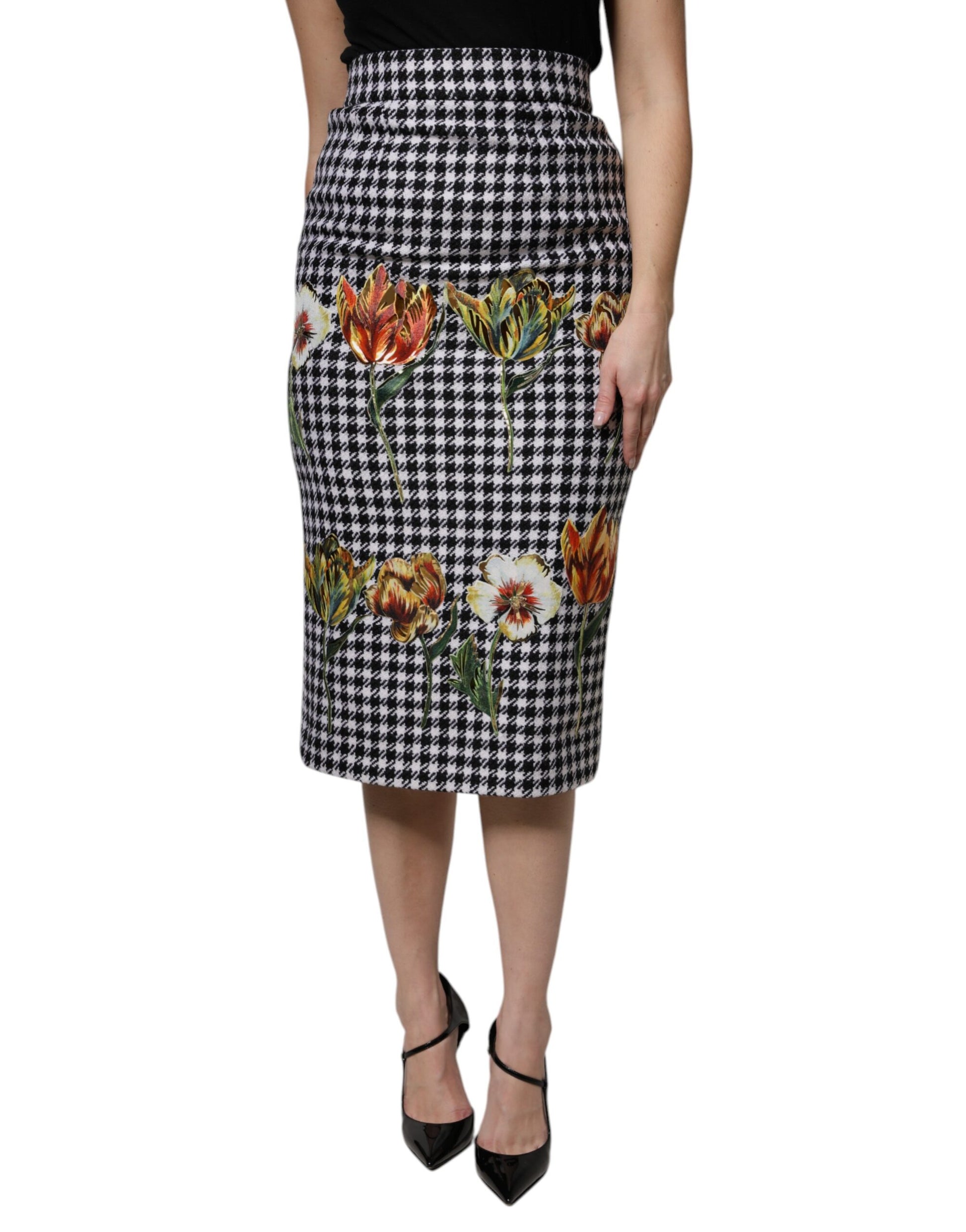 Dolce & Gabbana Multicolor Floral Print High Waist Pencil Cut Skirt - ClickThatClicks 
