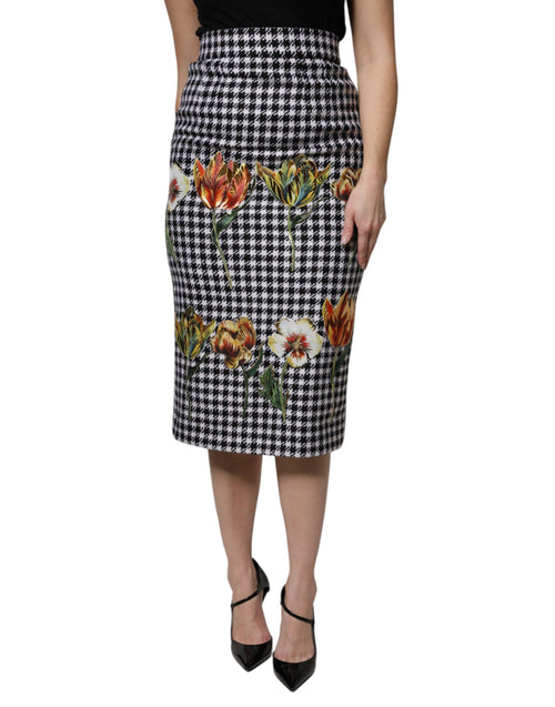 Dolce & Gabbana Multicolor Floral Print High Waist Pencil Cut Skirt - ClickThatClicks 