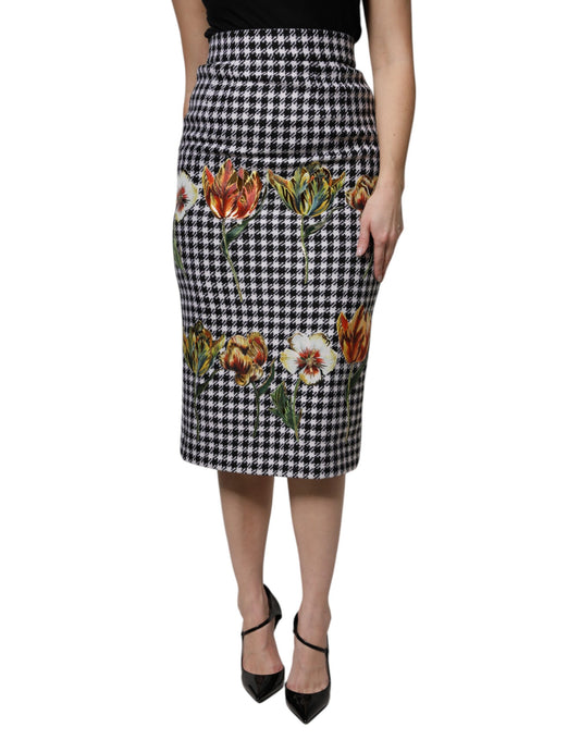 Dolce & Gabbana Multicolor Floral Print High Waist Pencil Cut Skirt - ClickThatClicks 