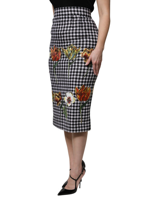 Dolce & Gabbana Multicolor Floral Print High Waist Pencil Cut Skirt - ClickThatClicks 