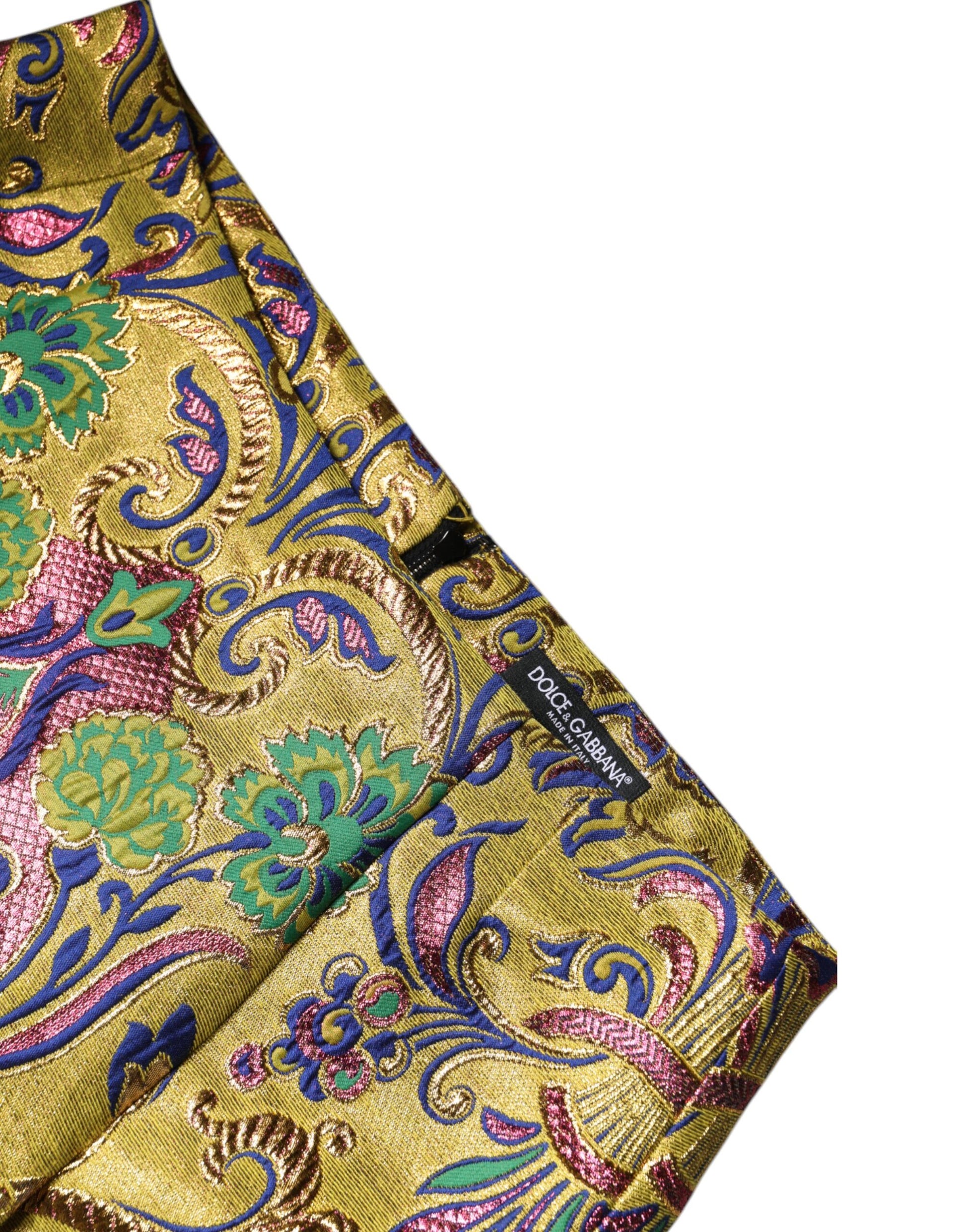 Dolce & Gabbana Multicolor Floral Jacquard Mid Waist Mini Skirt - ClickThatClicks 