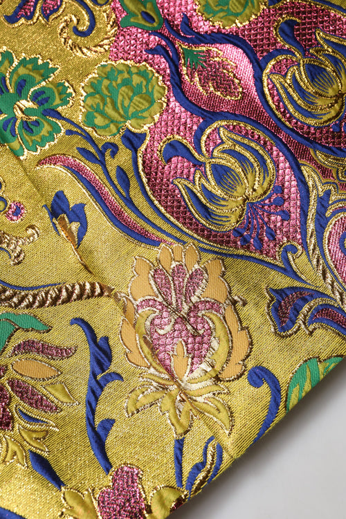 Dolce & Gabbana Multicolor Floral Jacquard Mid Waist Mini Skirt - ClickThatClicks 