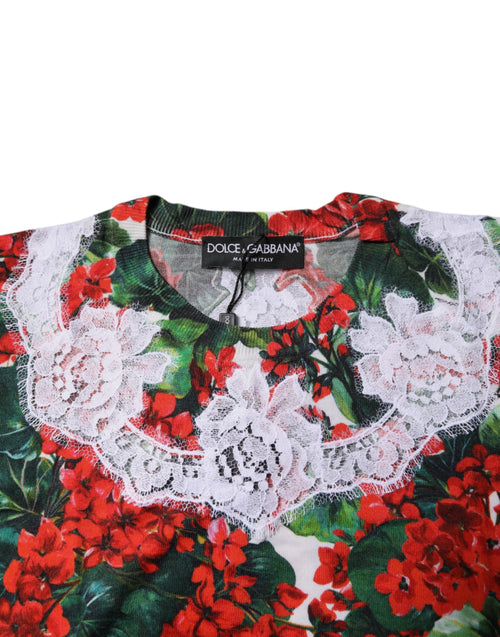 Dolce & Gabbana Multicolor Floral Lace Sleeveless Tank Top - ClickThatClicks 