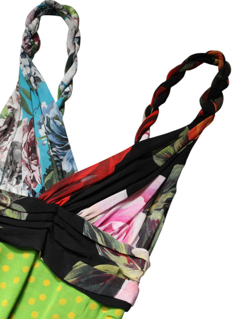 Dolce & Gabbana Multicolor Floral Patchwork Fitted Mini Dress - ClickThatClicks 