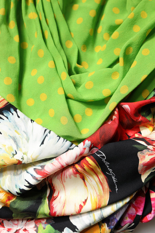 Dolce & Gabbana Multicolor Floral Patchwork Fitted Mini Dress - ClickThatClicks 