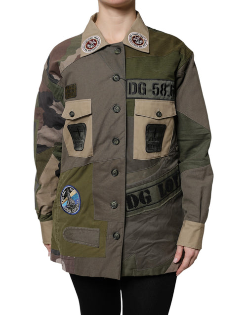 Dolce & Gabbana Military Green Cotton Button Down Jacket - ClickThatClicks 