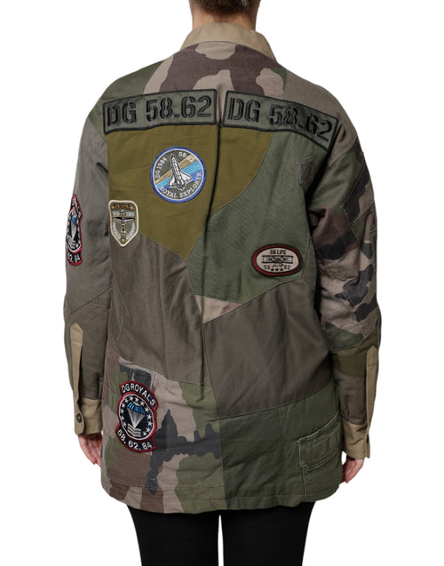 Dolce & Gabbana Military Green Cotton Button Down Jacket - ClickThatClicks 