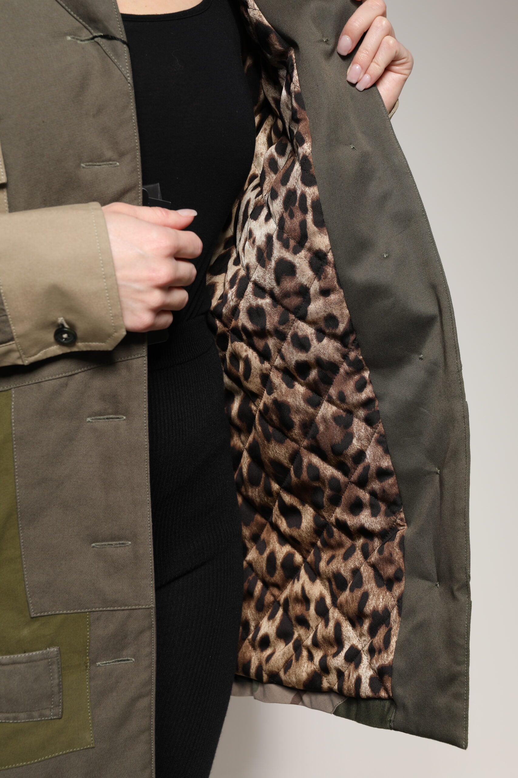 Dolce & Gabbana Military Green Cotton Button Down Jacket - ClickThatClicks 