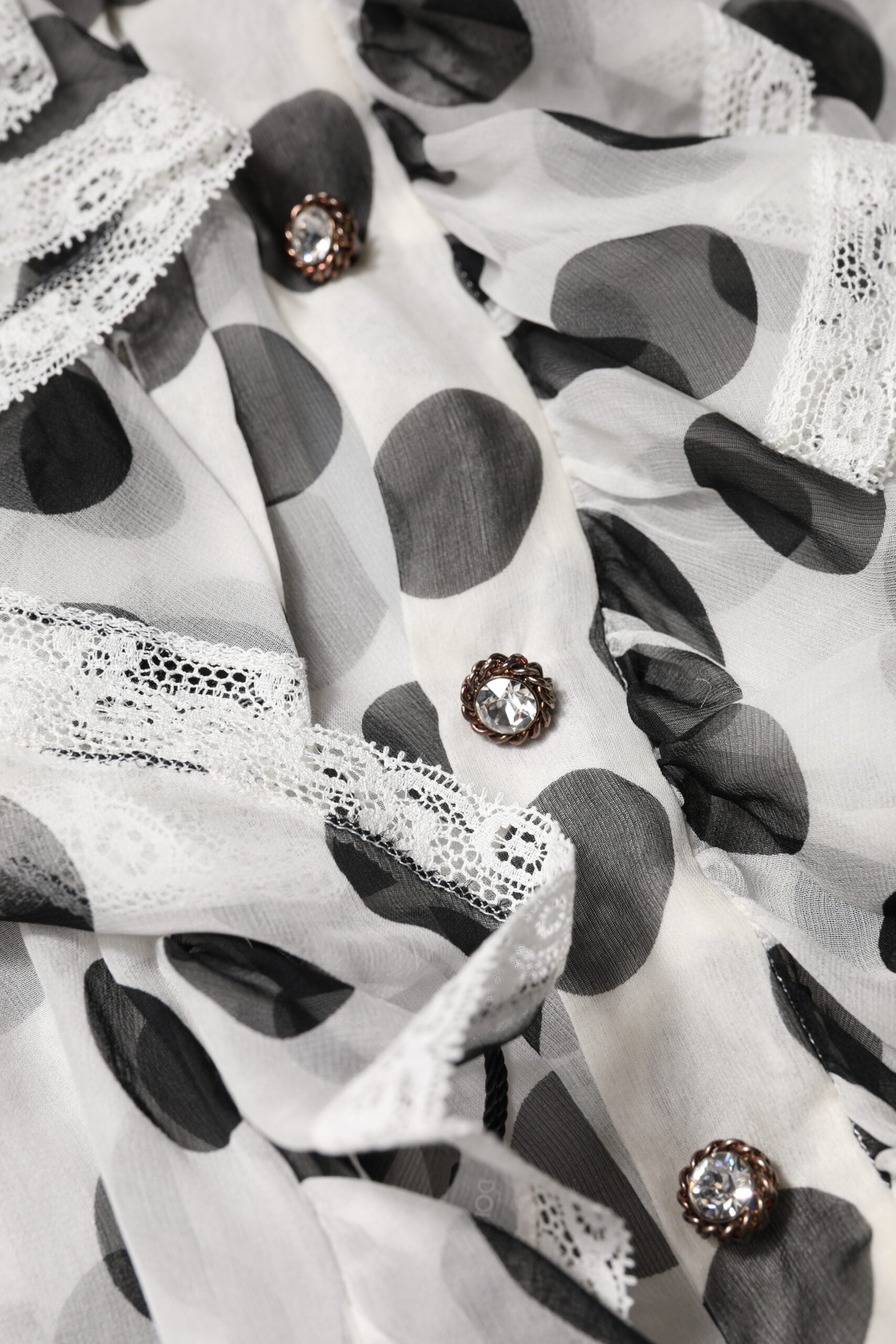 Dolce & Gabbana White Black Polka Dot Cotton Sleeveless Top - ClickThatClicks 