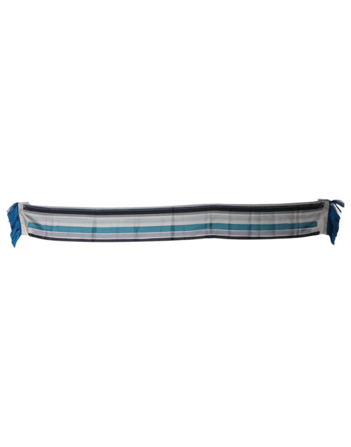 Dolce & Gabbana Multicolor Stripes Silk Fringes Neck Foulard Scarf - ClickThatClicks 