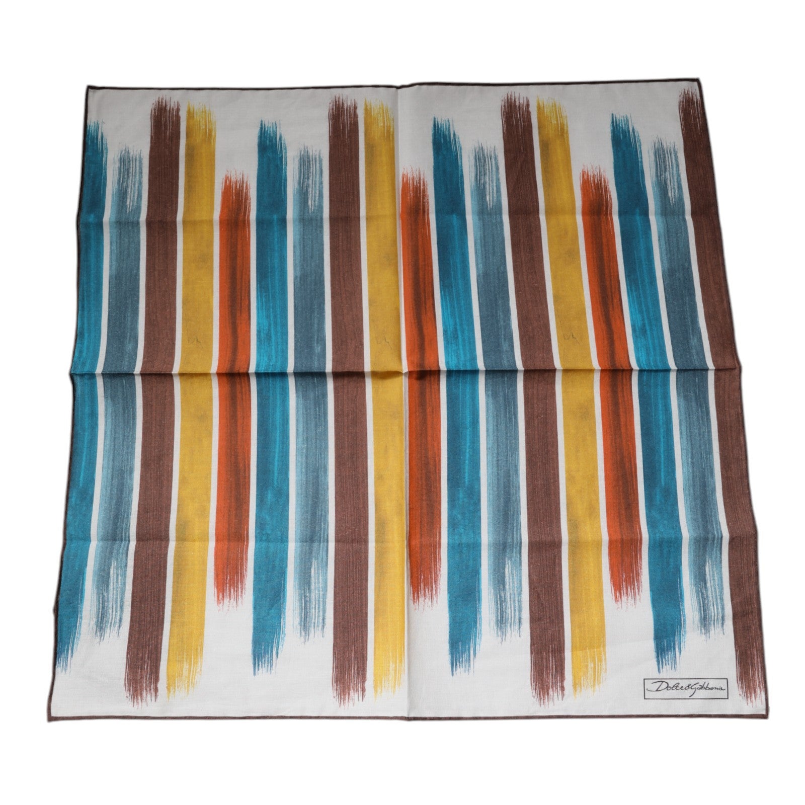 Dolce & Gabbana Multicolor Stripes Cotton Square Foulard Scarf - ClickThatClicks 