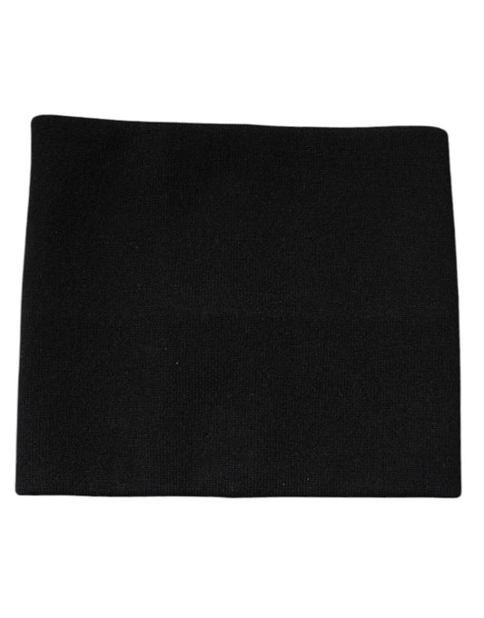 Dolce & Gabbana Black Cashmere Knitted Square Handkerchief Scarf - ClickThatClicks 