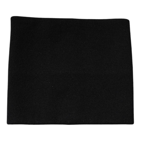 Dolce & Gabbana Black Cashmere Knitted Square Handkerchief Scarf - ClickThatClicks 