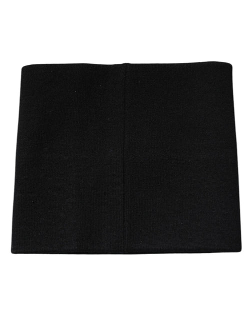 Dolce & Gabbana Black Cashmere Knitted Square Handkerchief Scarf - ClickThatClicks 
