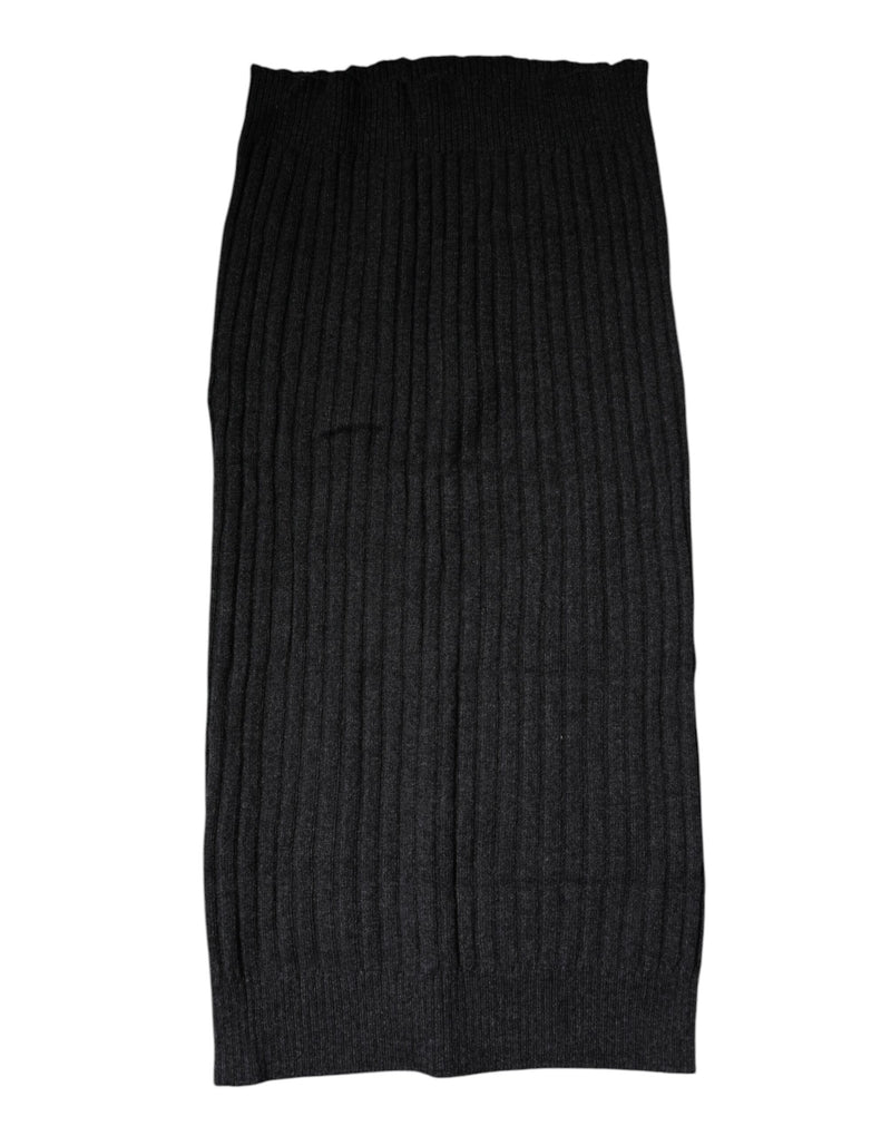 Dolce & Gabbana Black Cashmere Knitted Neck Warmer Foulard Scarf