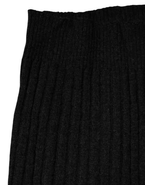 Dolce & Gabbana Black Cashmere Knitted Neck Warmer Foulard Scarf - ClickThatClicks 