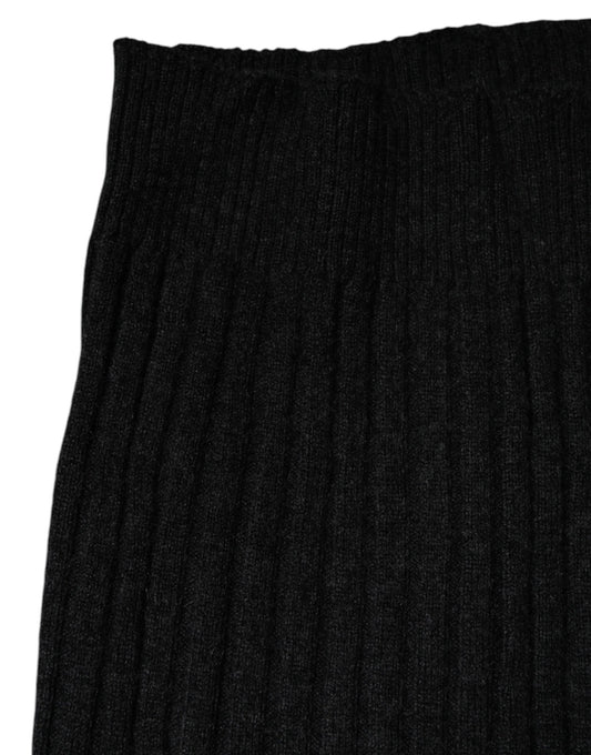 Dolce & Gabbana Black Cashmere Knitted Neck Warmer Foulard Scarf