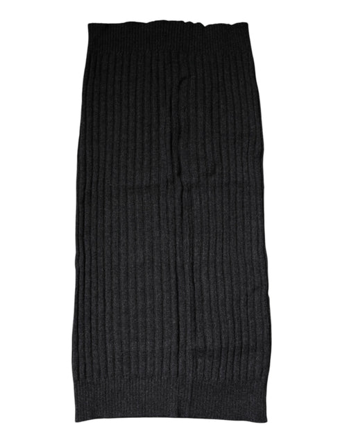 Dolce & Gabbana Black Cashmere Knitted Neck Warmer Foulard Scarf - ClickThatClicks 