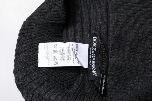 Dolce & Gabbana Black Cashmere Knitted Neck Warmer Foulard Scarf - ClickThatClicks 