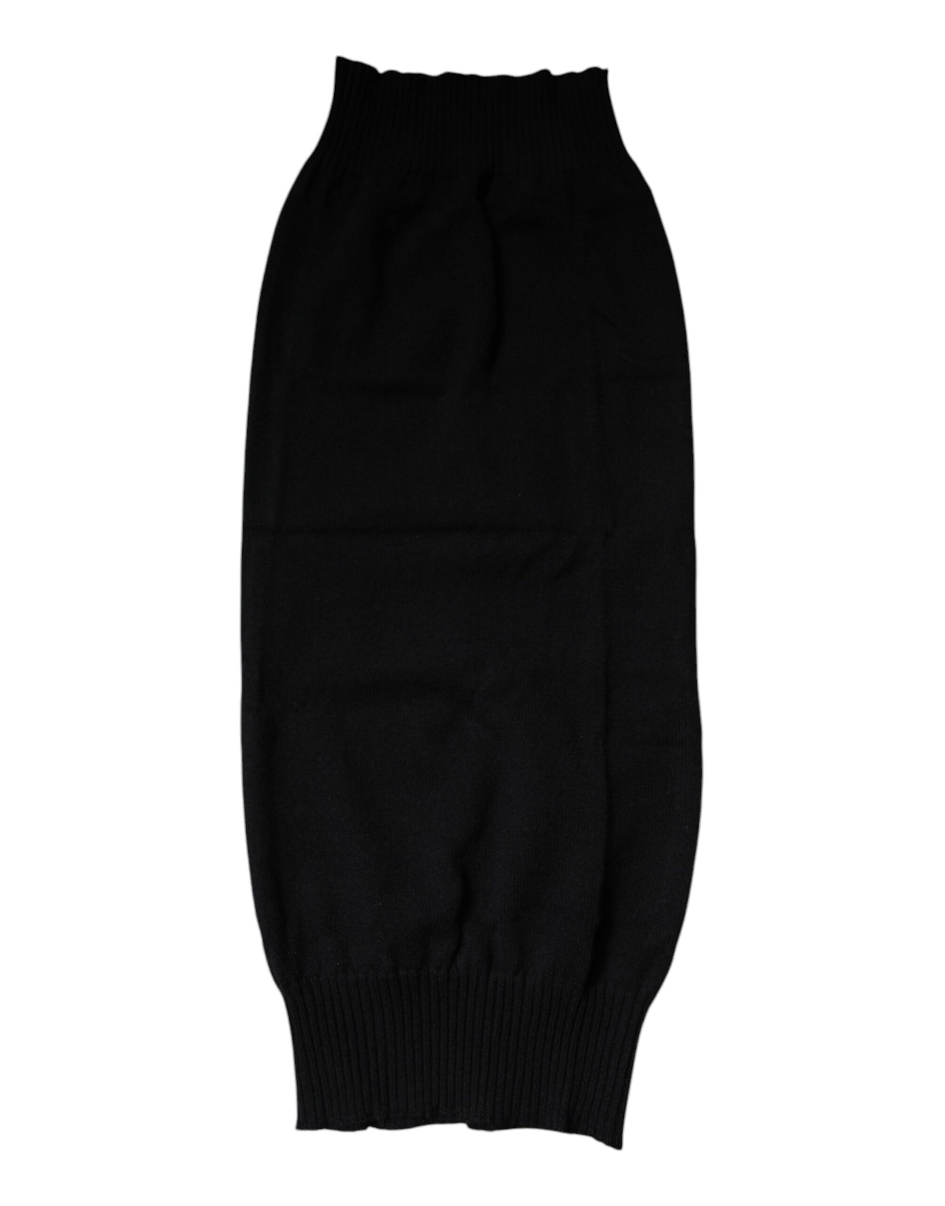 Dolce & Gabbana Black Cashmere Knitted Neck Warmer Foulard Scarf - ClickThatClicks 