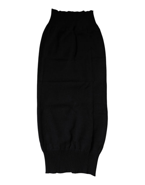 Dolce & Gabbana Black Cashmere Knitted Neck Warmer Foulard Scarf - ClickThatClicks 