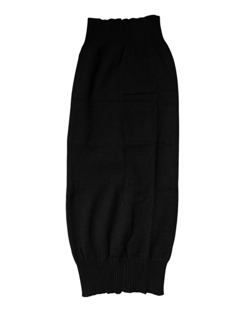 Dolce & Gabbana Black Cashmere Knitted Neck Warmer Foulard Scarf - ClickThatClicks 