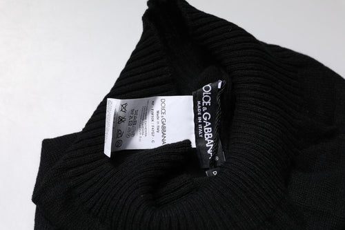 Dolce & Gabbana Black Cashmere Knitted Neck Warmer Foulard Scarf - ClickThatClicks 