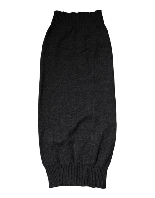 Dolce & Gabbana Black Cashmere Knitted Neck Warmer Foulard Scarf - ClickThatClicks 