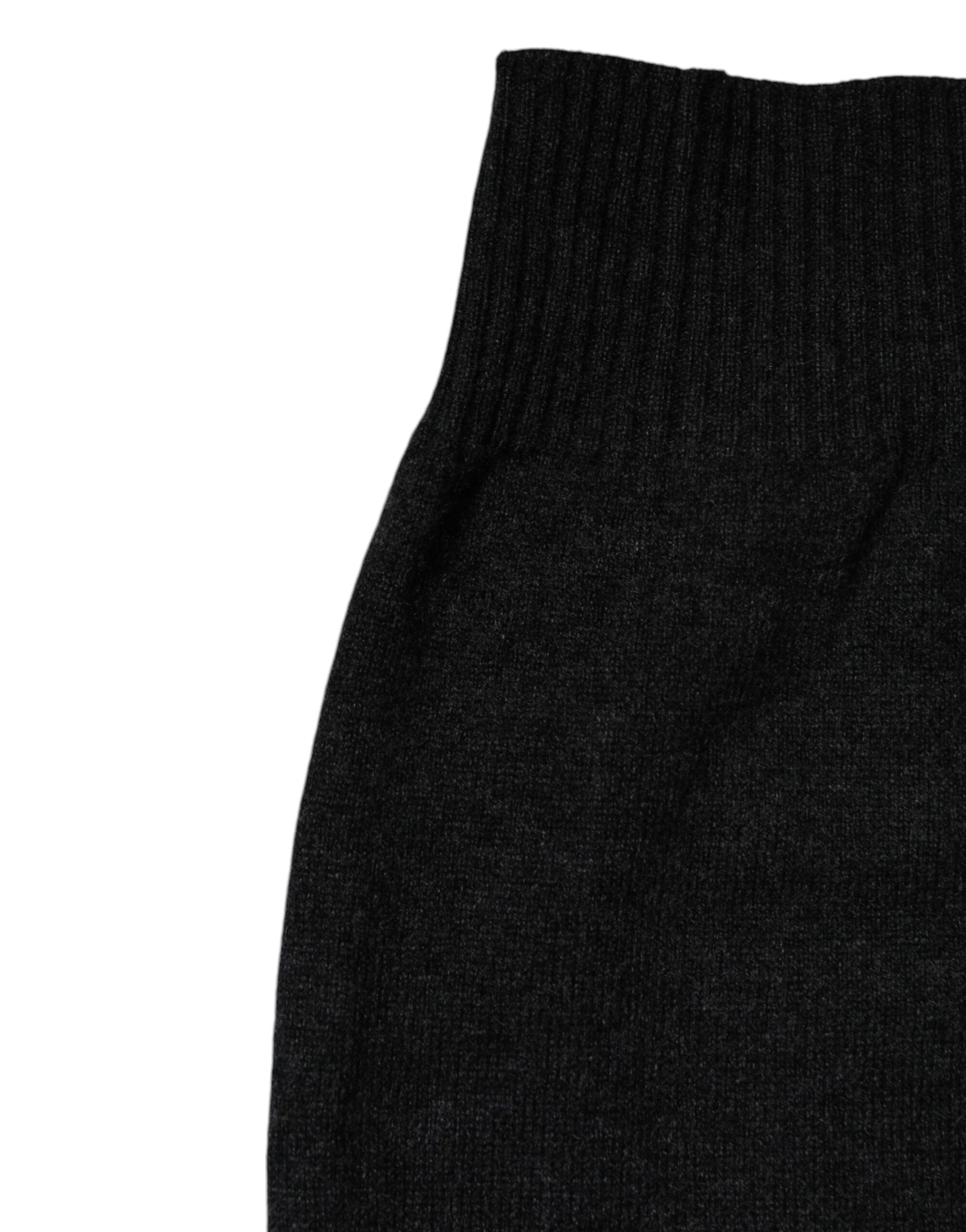Dolce & Gabbana Black Cashmere Knitted Neck Warmer Foulard Scarf - ClickThatClicks 