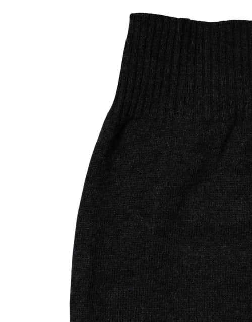 Dolce & Gabbana Black Cashmere Knitted Neck Warmer Foulard Scarf - ClickThatClicks 