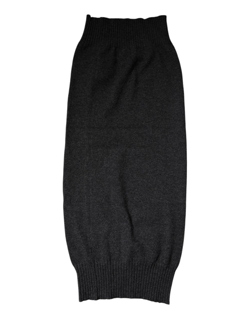 Dolce & Gabbana Black Cashmere Knitted Neck Warmer Foulard Scarf - ClickThatClicks 