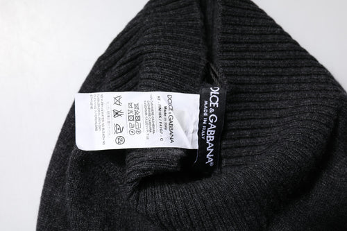 Dolce & Gabbana Black Cashmere Knitted Neck Warmer Foulard Scarf - ClickThatClicks 