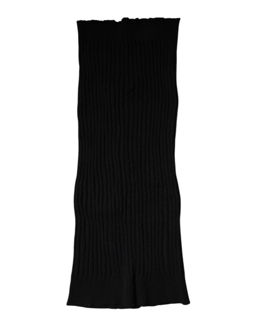 Dolce & Gabbana Black Cashmere Knitted Neck Warmer Foulard Scarf - ClickThatClicks 