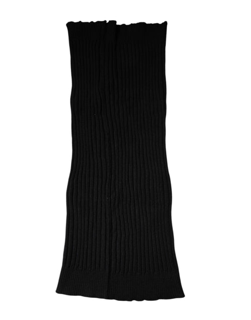 Dolce & Gabbana Black Cashmere Knitted Neck Warmer Foulard Scarf - ClickThatClicks 
