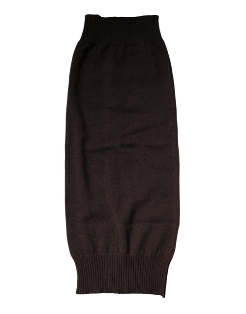 Dolce & Gabbana Brown Cashmere Knitted Neck Warmer Foulard Scarf - ClickThatClicks 