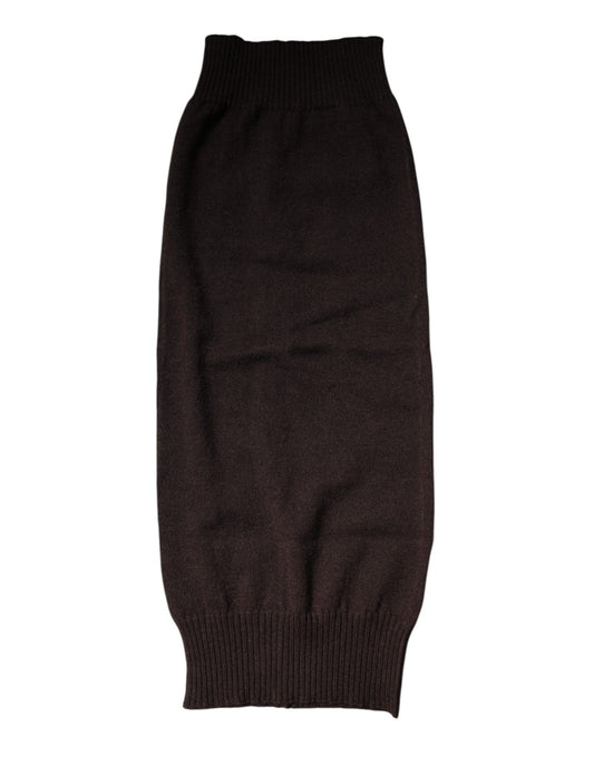 Dolce & Gabbana Brown Cashmere Knitted Neck Warmer Foulard Scarf - ClickThatClicks 