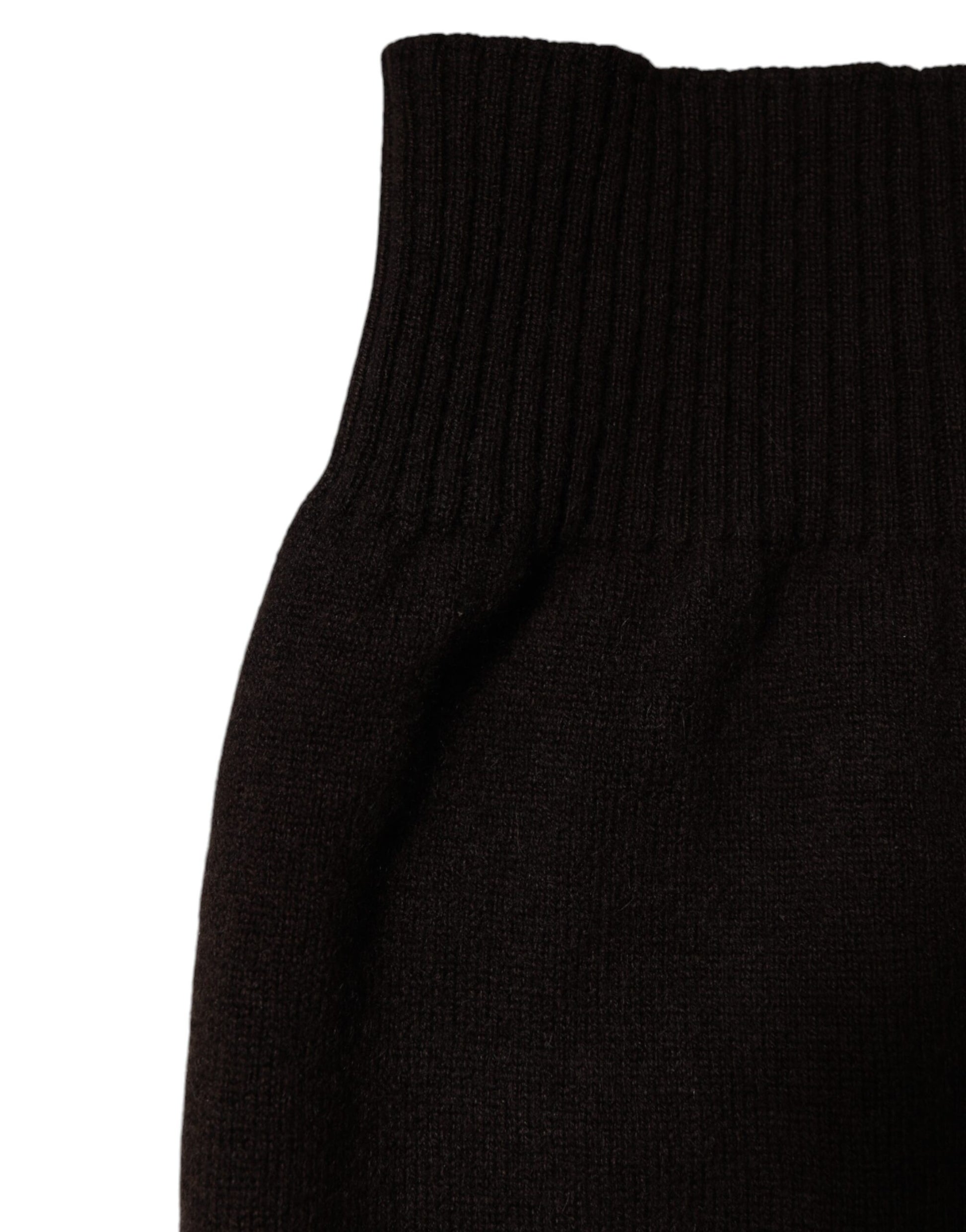 Dolce & Gabbana Brown Cashmere Knitted Neck Warmer Foulard Scarf - ClickThatClicks 