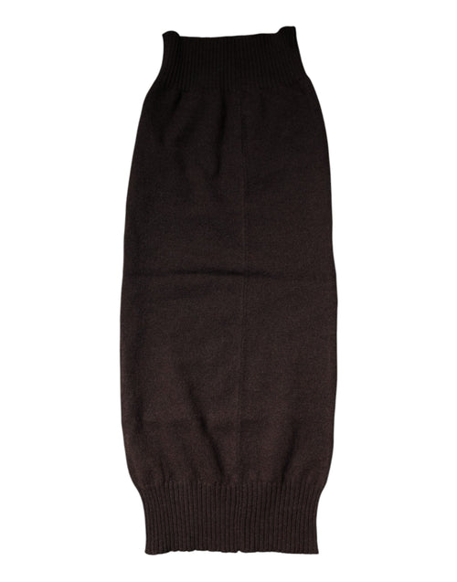Dolce & Gabbana Brown Cashmere Knitted Neck Warmer Foulard Scarf - ClickThatClicks 