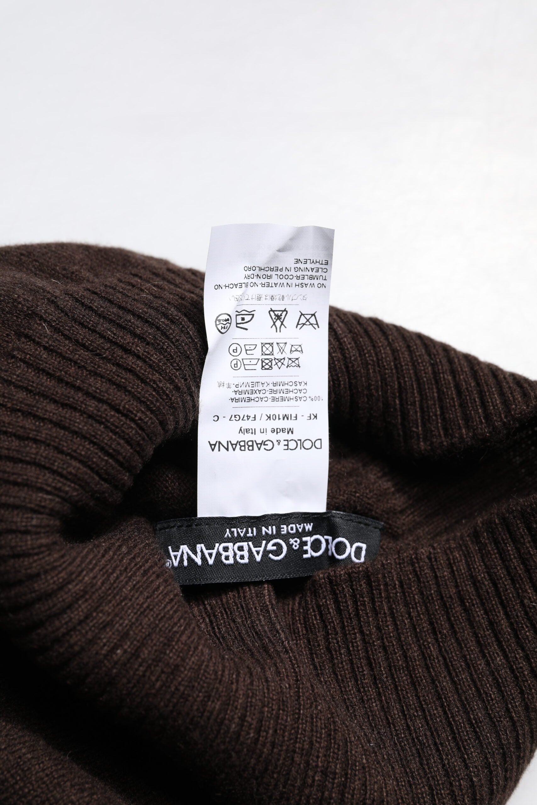 Dolce & Gabbana Brown Cashmere Knitted Neck Warmer Foulard Scarf - ClickThatClicks 