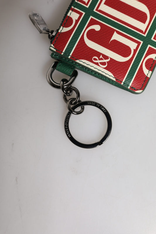Dolce & Gabbana Green Calf Leather Logo Print Monogram Card Holder Wallet - ClickThatClicks 