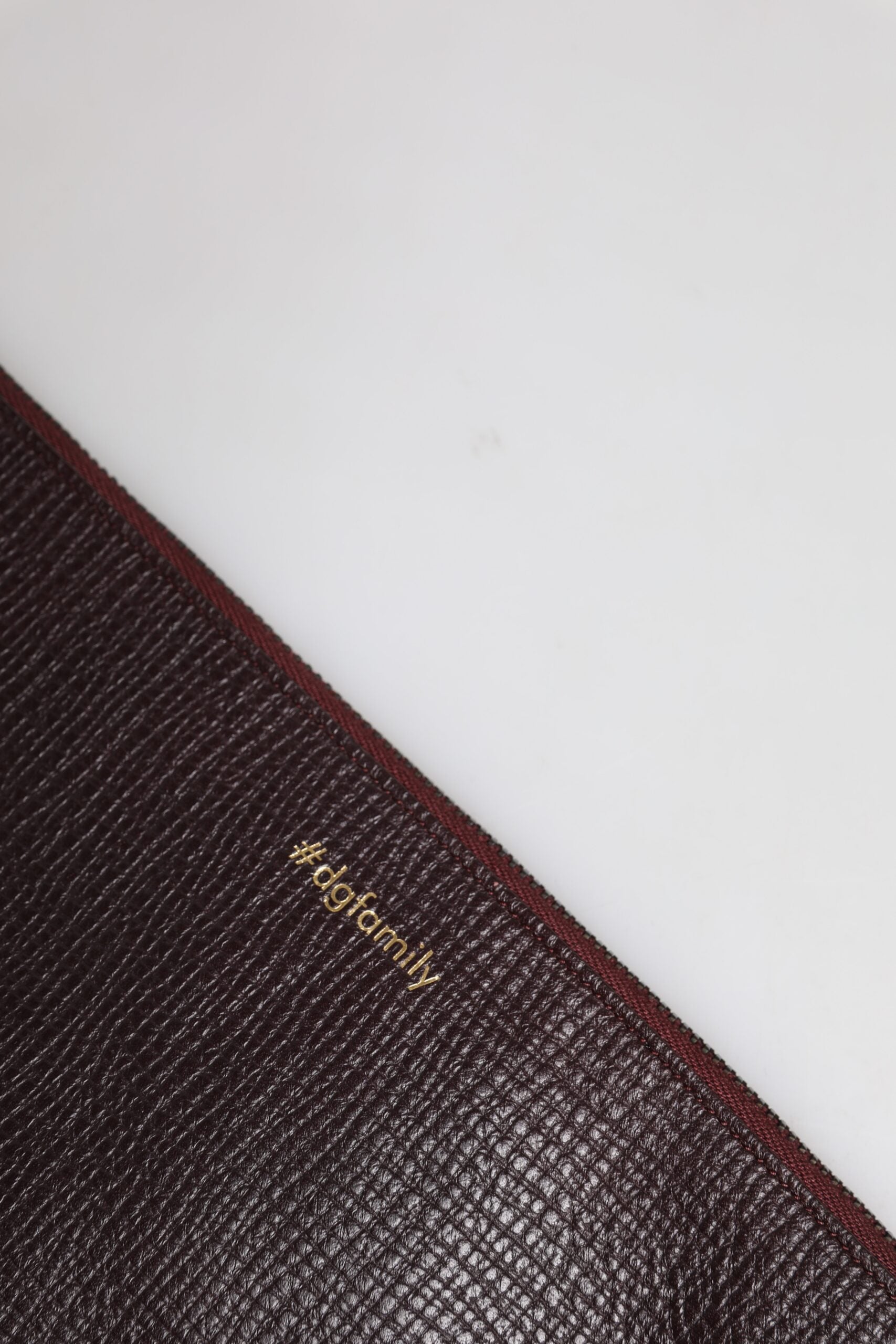 Dolce & Gabbana Brown Leather #DGFAMILY Embellished Men Clutch Pouch Bag - ClickThatClicks 